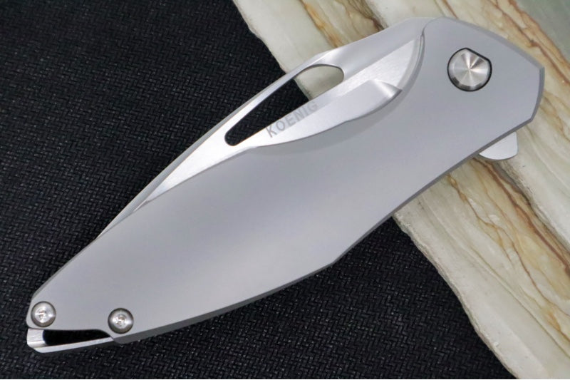 Koenig Arius - Standard with Smooth Titanium - Burnished Blade (Gen 4) - Northwest Knives