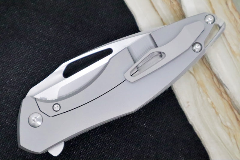 Koenig Arius - Standard with Smooth Titanium - Burnished Blade (Gen 4) - Northwest Knives