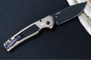 Kershaw 7106 Launch 21 Automatic - Drop Point Blade / CPM-M4 Steel / Tan Aluminum & Black G-10 Inlays - Northwest Knives