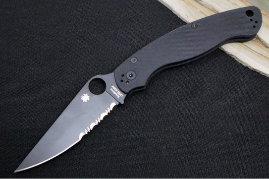 Spyderco Military 2 - CPM-S30V Steel / Partial Serrated Black Blade / Black G-10 Handle C36GPSBK2