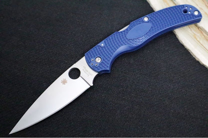 Spyderco Native Chief - SPY27 Steel / Drop Point Blade / Satin Finish / Blue FRN Handle Scales C244PCBL