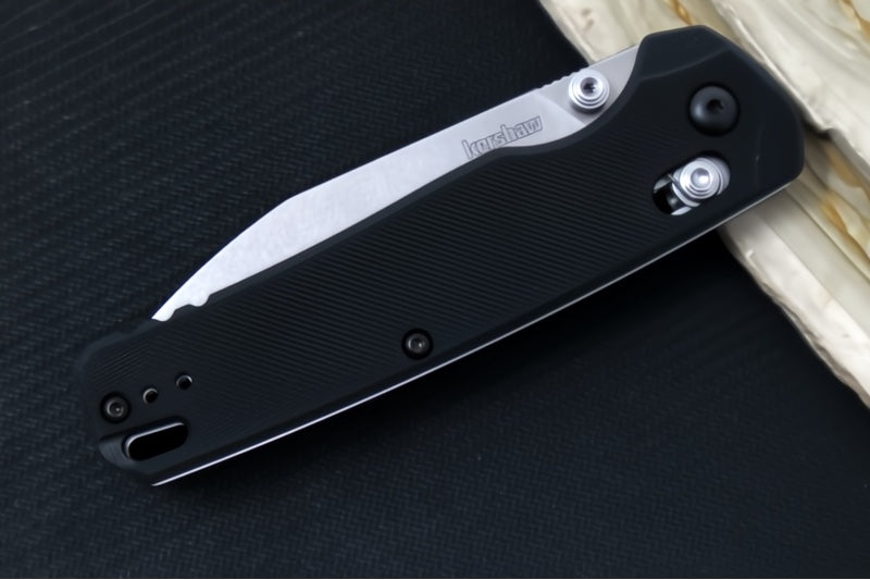 Kershaw Bel-Air XL Manual - Black G-10 Handle / Reverse Tanto Blade / Stonewash Finish / CPM-Magnacut Steel 6110