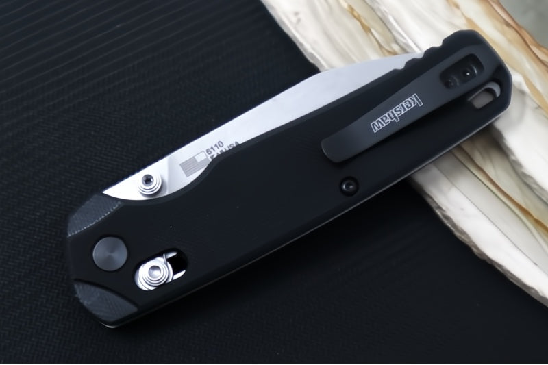 Kershaw Bel-Air XL Manual - Black G-10 Handle / Reverse Tanto Blade / Stonewash Finish / CPM-Magnacut Steel 6110