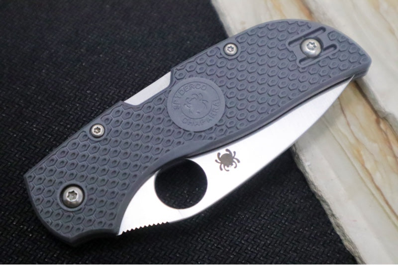 Spyderco Chaparral Lightweight - Grey FRN Handle / Serrated Satin Blade / CTS-XHP Steel - C152SGY - Northwest Knives