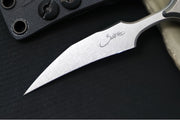 Microtech Marfione Select BEE Push Dagger - 440C Stonewashed Wharncliffe Blade / Stonewashed Titanium Handles / Blue Accents / Kydex IWB Sheath - Northwest Knives
