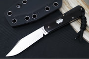 Jack Wolf Knives Gateway FIXedc Knife - Ebony Wood Handle / Clip Point Blade / Sandvik 14C28N Steel / Satin Finish - Northwest Knives