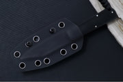 Jack Wolf Knives Gateway FIXedc Knife - Ebony Wood Handle / Clip Point Blade / Sandvik 14C28N Steel / Satin Finish - Northwest Knives