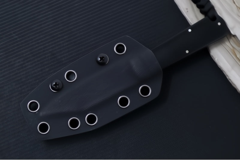 Jack Wolf Knives Gateway FIXedc Knife - Ebony Wood Handle / Clip Point Blade / Sandvik 14C28N Steel / Satin Finish
