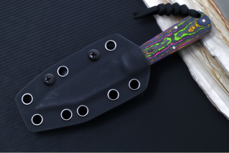 Jack Wolf Knives Gateway FIXedc Knife - Camocarbon 80s Handle / Clip Point Blade / Sandvik 14C28N Steel / Satin Finish