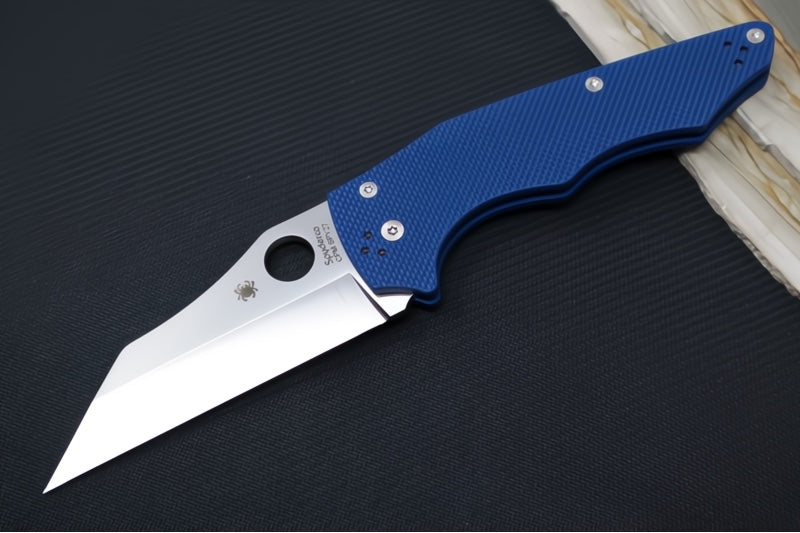 Spyderco YoJumbo - Cobalt Blue G-10 Handles / Satin Finish / Wharncliffe Blade / CPM-SPY27 Steel C253GPCBL