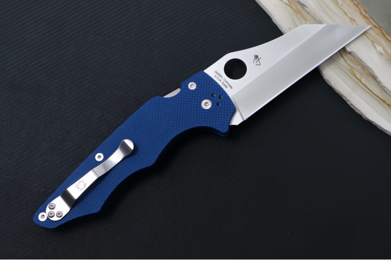 Spyderco YoJumbo - Cobalt Blue G-10 Handles / Satin Finish / Wharncliffe Blade / CPM-SPY27 Steel C253GPCBL