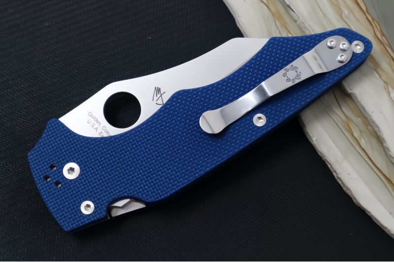 Spyderco YoJumbo - Cobalt Blue G-10 Handles / Satin Finish / Wharncliffe Blade / CPM-SPY27 Steel C253GPCBL