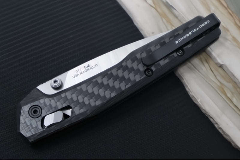 Zero Tolerance 0117 Manual Folder - Magnacut Steel / Stonewashed Finish / Black Carbon Fiber Handle