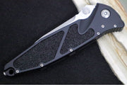 Microtech SOCOM Elite - Single Edge with Partial Serrates / Stonewashed Finish / Black Anodized Aluminum Handle with Black Inserts 160-11 - Northwest Knives