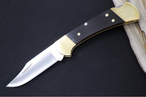 Buck 110 Slim Heritage Elite Folding Hunter - Clip Point Blade / CPM-Magnacut Steel / Ebony Wood Handle 0110BRS19-B - Northwest Knives
