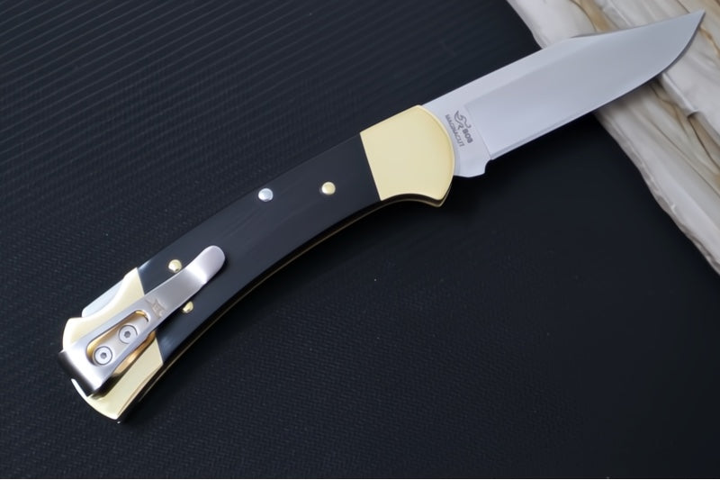 Buck 112 Slim Heritage Elite Knife- Clip Point Blade / Stainless Steel / Ebony Wood Handle - Northwest Knives