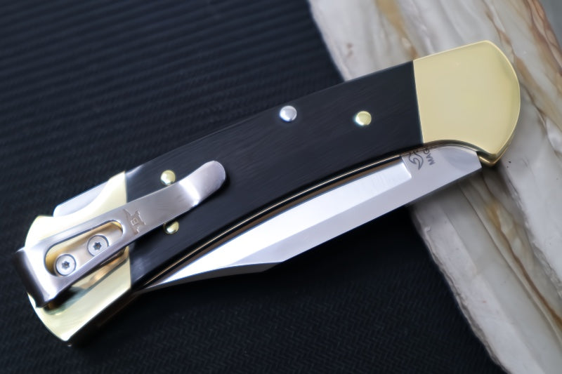 Buck 112 Slim Heritage Elite Knife- Clip Point Blade / Stainless Steel / Ebony Wood Handle - Northwest Knives