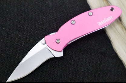 Kershaw 1600 Chive Flipper - Satin Blade / Pink Handle