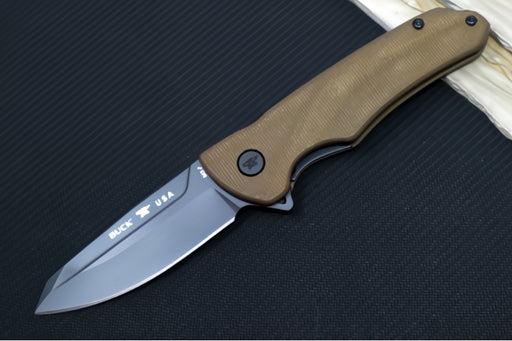 Buck 843 Sprint Ops Flipper - Reverse Tanto Blade / CPM-S30V Steel / Green Canvas Micarta Handle 13440 - Northwest Knives