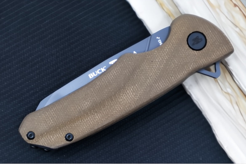 Buck 843 Sprint Ops Flipper - Reverse Tanto Blade / CPM-S30V Steel / Green Canvas Micarta Handle 13440 - Northwest Knives