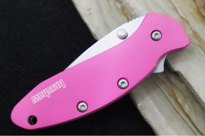 Kershaw 1600 Chive Flipper - Satin Blade / Pink Handle