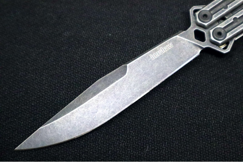 Kershaw Lucha Balisong - Blackwash 14C28N Steel Blade / Blackwash Stainless Steel Handle 5150BW - Northwest Knives