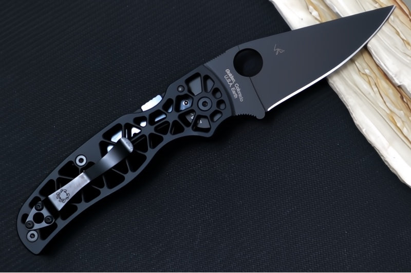 Spyderco Edgerati - Skeletonized Black DLC Finished Aluminum Handle / Black DLC Finished Blade / CPM-S30V Steel C266BKALBKP - Northwest Knives
