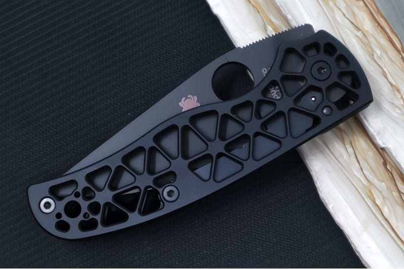 Spyderco Edgerati - Skeletonized Black DLC Finished Aluminum Handle / Black DLC Finished Blade / CPM-S30V Steel C266BKALBKP - Northwest Knives