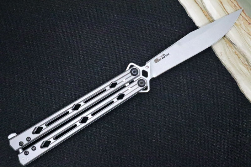 Kershaw Lucha Balisong - Stonewash 14C28N Steel Blade / Stainless Steel Handle 5150 - Northwest Knives