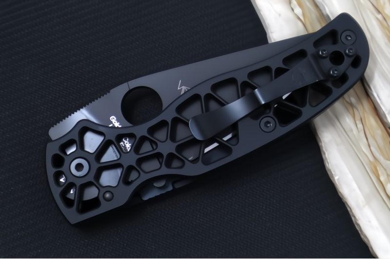 Spyderco Edgerati - Skeletonized Black DLC Finished Aluminum Handle / Black DLC Finished Blade / CPM-S30V Steel C266BKALBKP - Northwest Knives