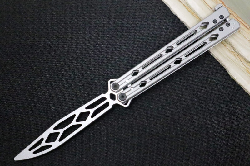 Kershaw Lucha Balisong 5150TR- Stonewash 14C28N Steel Trainer Blade / Stainless Steel Handle - Northwest Knives