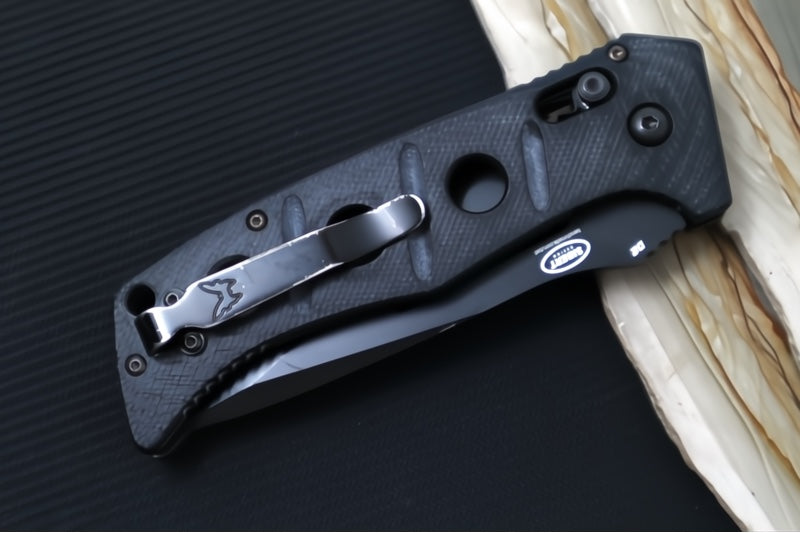 Garage Sale Benchmade Adams Auto 2750SBK - Black G-10 Handles / Black Cerakote Finish / Serrated Drop Point Blade / D2 Steel - Northwest Knives