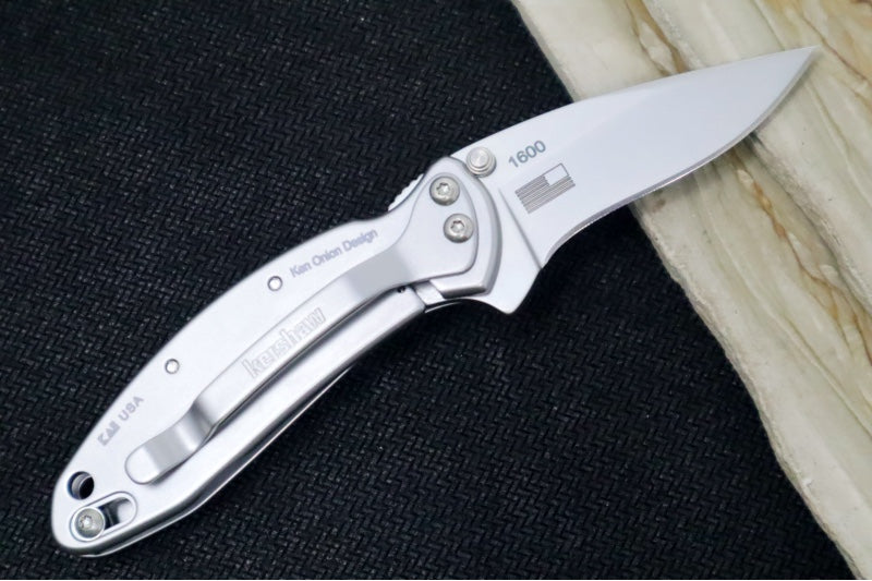 Kershaw 1600 Chive Flipper - Satin Blade / Stainless Steel Handle - Northwest Knives