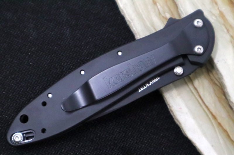 Kershaw 1660CKTST Leek Flipper - Partial Serrate Black 14C28N Blade / Black Stainless Steel Handle - Northwest Knives