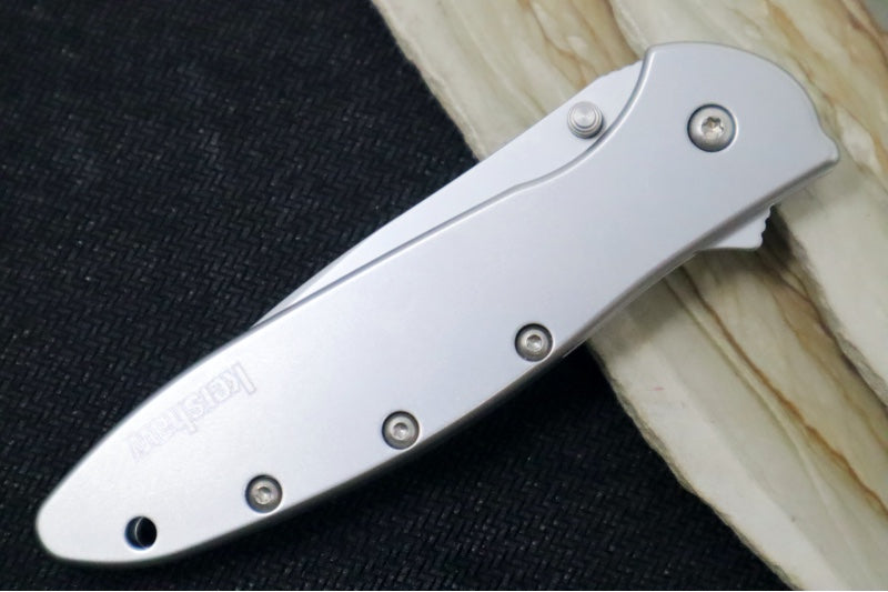 Kershaw 1660ST Leek Flipper - Satin Partial Serrated Blade / Stainless Steel Handle - Northwest Knives