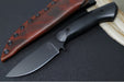 Soul of Creation Outrider - 52100 Steel / Black Cerakoted Drop Point / Black G-10 Handle / Brown Leather Sheath - Northwest Knives
