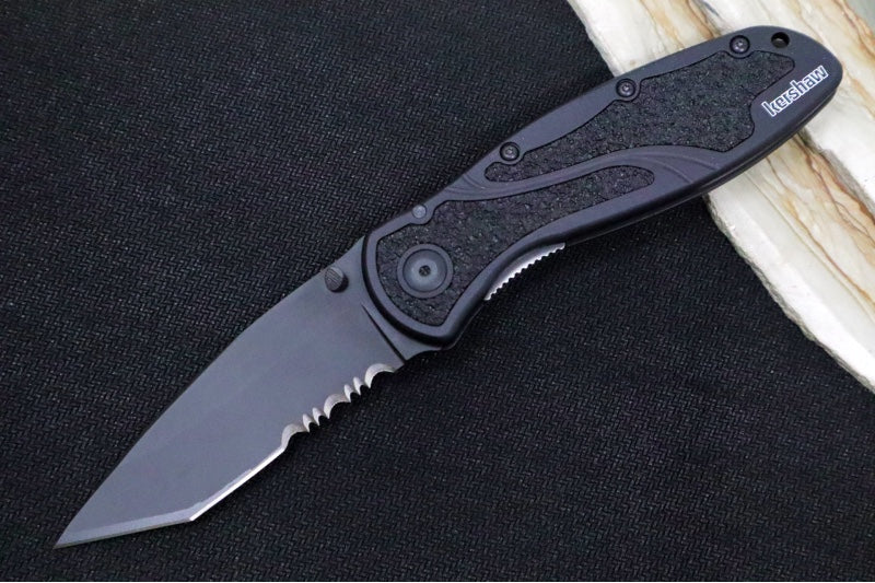 Kershaw 1670TBLKST Blur - Black Tanto 14C28N Blade / Black Anodized Aluminum Handle