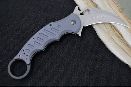 Fox Knives Karambit - Grey Aluminum Handle / N690Co Blade / Emerson Wave - 01FX478