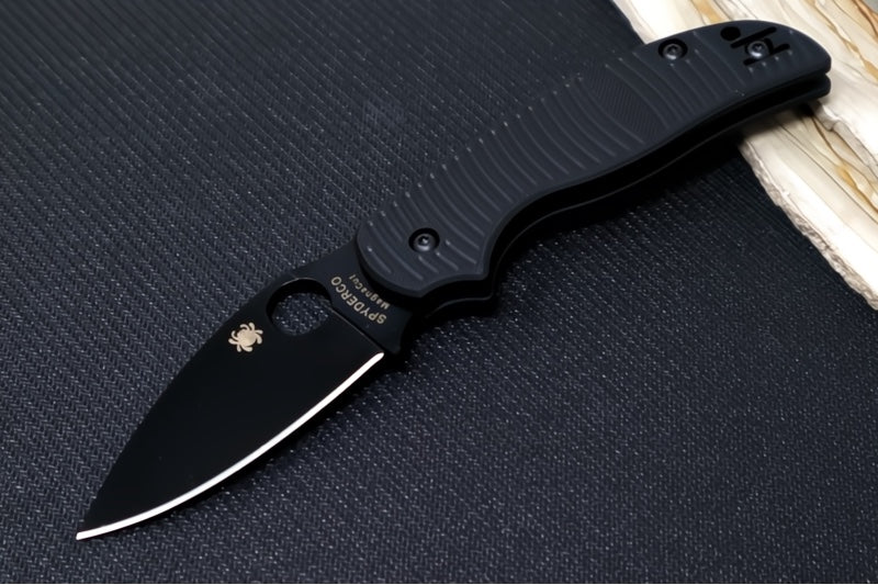 Spyderco Sage 5 Salt - Caribbean Bi-Directional Textured Black G-10 Handle / Black TiCN Blade / CPM-Magnacut Steel - C123GPBKMCBK - Northwest Knives