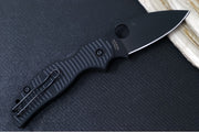 Spyderco Sage 5 Salt - Caribbean Bi-Directional Textured Black G-10 Handle / Black TiCN Blade / CPM-Magnacut Steel - C123GPBKMCBK - Northwest Knives