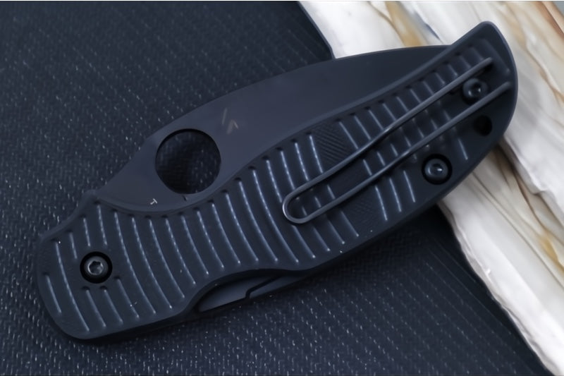 Spyderco Sage 5 Salt - Caribbean Bi-Directional Textured Black G-10 Handle / Black TiCN Blade / CPM-Magnacut Steel - C123GPBKMCBK - Northwest Knives