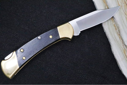 Buck 112 Ranger Auto - Plain Blade / Ebony Wood Handle