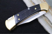 Buck 112 Ranger Auto - Plain Blade / Ebony Wood Handle 0112BRSA-B - Northwest Knives