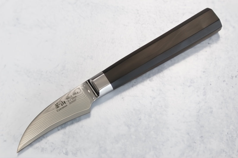 Cangshan Cutlery MAYA Series 2.5" Peeling Knife - Forged X-7 Damascus - Octagon African Blackwood Handle - Dark Walnut Magnetic Sheath 505507 - Northwest Knives