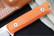 Lionsteel B40 Orange G-10 Handle - Fixed Blade - Northwest Knives