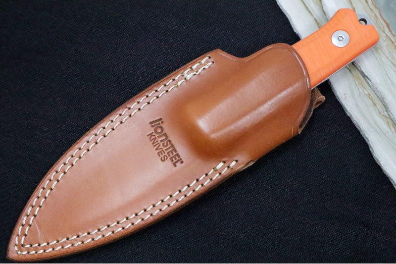 Lionsteel B40 Orange G-10 Handle - Fixed Blade - Northwest Knives