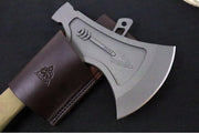 Tops Hammer Hawk Ax w/Backup - 1075 Steel / Green Canvas Micarta Handle / Brown Leather Sheath - Northwest Knives