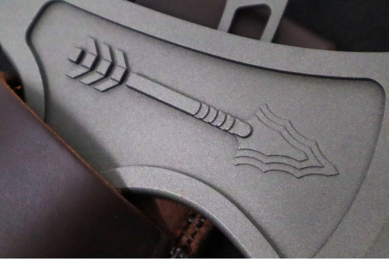 Tops Hammer Hawk Ax w/Backup - 1075 Steel / Green Canvas Micarta Handle / Brown Leather Sheath