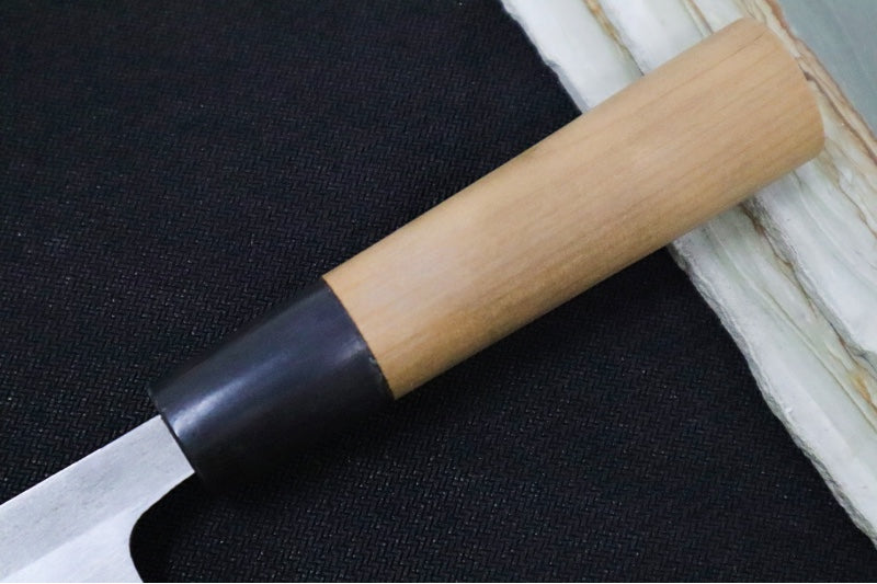 Kikuichi of Japan Tatsutogi Series - 6" Deba Knife (Single Bevel) - White #3 Carbon Steel - Japanese Magnolia Handle - Water Buffalo Horn Ferrule - Handcrafted in Nara, Japan