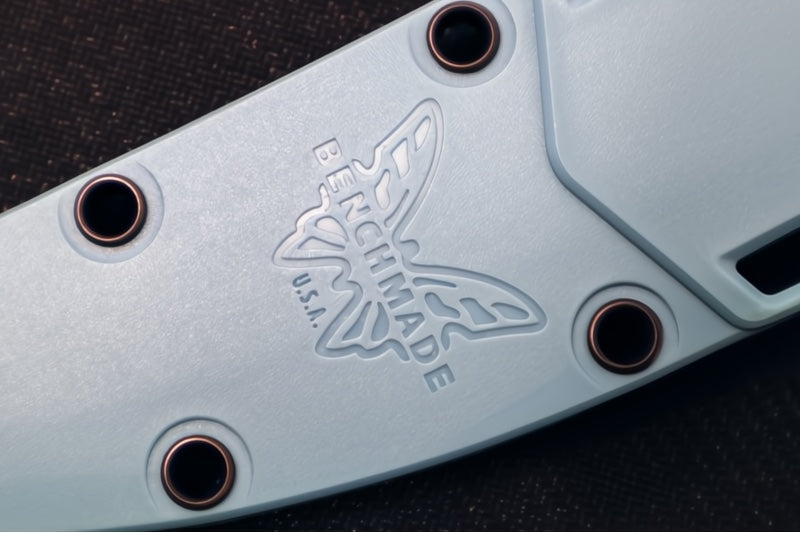 Benchmade 18030 Fishcrafter 5" Fixed Blade - CPM-Magnacut Steel / Trailing Point Blade / Depth Blue Santoprene Handle / Sonar Gray Injection Molded Sheath - Northwest Knives